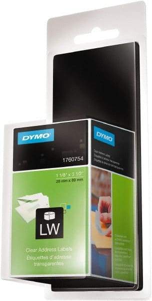 Dymo - 1-1/8" Wide x 3-1/2" Long, Clear Shipping Label - For DYMO LabelWriter Printers - Caliber Tooling