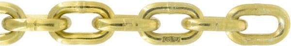 Value Collection - 3/8" Welded Steel Chain - 6,600 Lb Capacity, Grade 70, Yellow Chromate Zinc Finish - Caliber Tooling