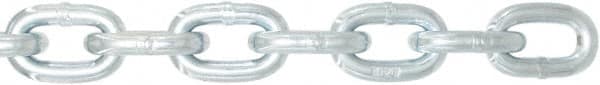 Value Collection - 3/8" Welded High Test Chain - 5,400 Lb Capacity, Grade 40, 75' Long, Zinc Plated Finish - Caliber Tooling