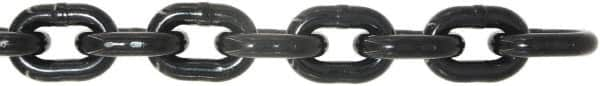 Value Collection - 3/8" Welded Alloy Chain - 7,100 Lb Capacity, Grade 80, 25' Long, Black Lacquer Finish - Caliber Tooling