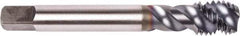 Union Butterfield - 3/8-24 UNF 3 Flute 2B Modified Bottoming Spiral Flute Tap - Powdered Metal, TiCN Finish, 3.937" OAL, Right Hand Flute, Right Hand Thread, Series 1676AP - Caliber Tooling