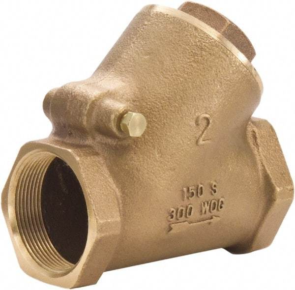 Legend Valve - 1-1/2" Lead Free Bronze Check Valve - Y-Pattern, FNPT x FNPT, 300 WOG - Caliber Tooling