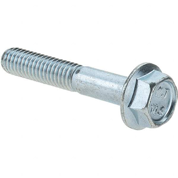 Value Collection - M6x1.00 Metric Coarse, 35mm Length Under Head, Hex Drive Flange Bolt - 20mm Thread Length, Grade 10.9 Alloy Steel, Smooth Flange, Zinc-Plated Finish - Caliber Tooling