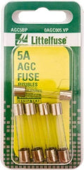 Value Collection - 5 Amp, Fast-Acting Miniature Glass/Ceramic Fuse - 1-1/4" OAL, 1/4" Diam - Caliber Tooling