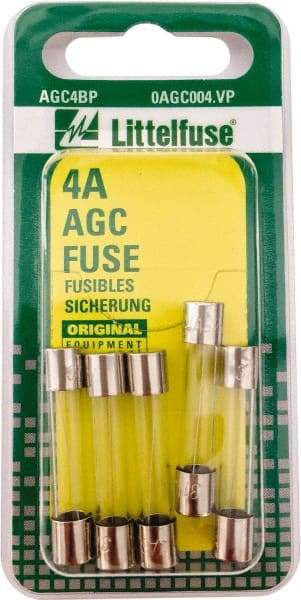 Value Collection - 4 Amp, Fast-Acting Miniature Glass/Ceramic Fuse - 1-1/4" OAL, 1/4" Diam - Caliber Tooling