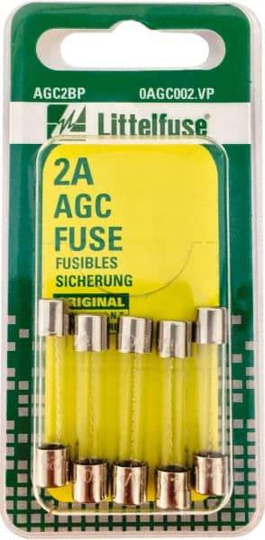 Value Collection - 2 Amp, Fast-Acting Miniature Glass/Ceramic Fuse - 1-1/4" OAL, 1/4" Diam - Caliber Tooling