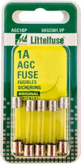 Value Collection - 1 Amp, Fast-Acting Miniature Glass/Ceramic Fuse - 1-1/4" OAL, 1/4" Diam - Caliber Tooling