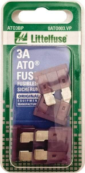 Value Collection - 3 Amp, 32 VAC/VDC, Automotive Fuse - 3/4" Long, Violet, Littlefuse ATO003 - Caliber Tooling