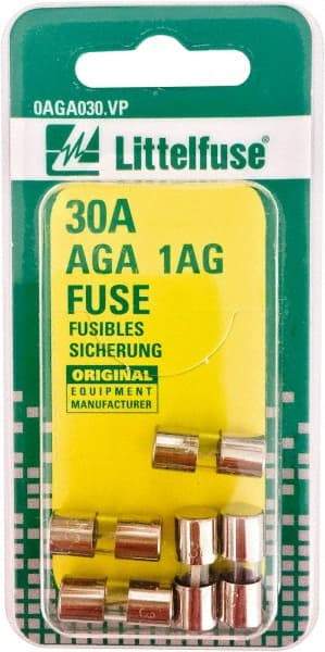 Value Collection - 32V AC/DC, 30 Amp, Fast-Acting Miniature Glass/Ceramic Fuse - 5/8" OAL, 1/4" Diam - Caliber Tooling