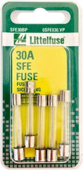 Value Collection - 32V AC/DC, 30 Amp, Fast-Acting Miniature Glass/Ceramic Fuse - 1-7/16" OAL, 1/4" Diam - Caliber Tooling