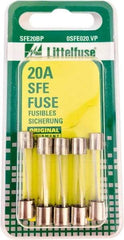 Value Collection - 32V AC/DC, 20 Amp, Fast-Acting Miniature Glass/Ceramic Fuse - 1-1/4" OAL, 1/4" Diam - Caliber Tooling