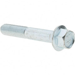 Value Collection - M10x1.50 Metric Coarse, 60mm Length Under Head, Hex Drive Flange Bolt - 35mm Thread Length, Grade 10.9 Alloy Steel, Smooth Flange, Zinc-Plated Finish - Caliber Tooling