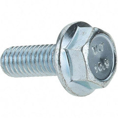 Value Collection - M6x1.00 Metric Coarse, 16mm Length Under Head, Hex Drive Flange Bolt - 16mm Thread Length, Grade 10.9 Alloy Steel, Smooth Flange, Zinc-Plated Finish - Caliber Tooling