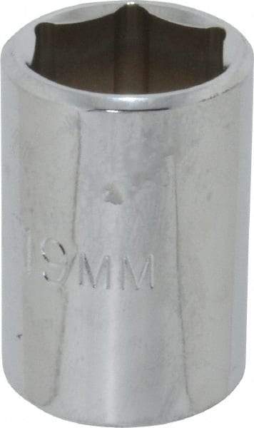 Proto - 1/2" Drive, Standard Hand Socket - 6 Points, 1-1/2" OAL, Chrome Finish - Caliber Tooling