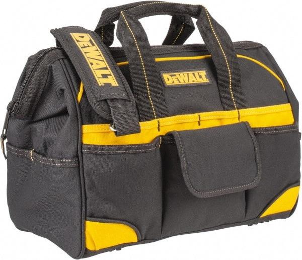 DeWALT - 33 Pocket Black & Yellow Polyester Tool Bag - 16" Wide x 8" Deep x 10" High - Caliber Tooling