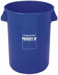 PRO-SOURCE - 20 Gal Blue Round Trash Can - Polyethylene, 22-1/2" High - Caliber Tooling