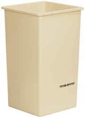 PRO-SOURCE - 28 Qt Beige Rectangle Trash Can - Polyethylene, 15" High x 10-1/2" Long x 14-1/2" Wide - Caliber Tooling