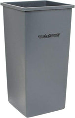 PRO-SOURCE - 32 Gal Gray Square Trash Can - Polyethylene, 31-3/4" High - Caliber Tooling