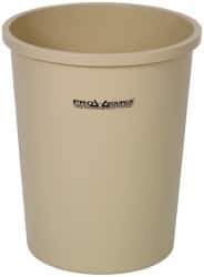 PRO-SOURCE - 44 Qt Beige Round Trash Can - Polyethylene, 18-7/8" High - Caliber Tooling