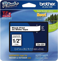 Brother - 1/2" Wide, White Label Tape - For Label Maker - Caliber Tooling