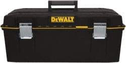 DeWALT - 2 Compartment 1 Tray Tool Box - 28" Wide x 12-39/64" Deep x 11-39/64" High, Metal/Resin, Black - Caliber Tooling