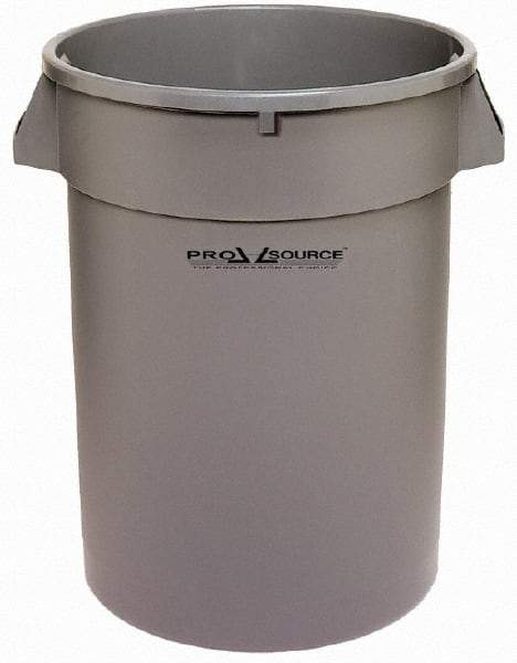 PRO-SOURCE - 32 Gal Gray Round Trash Can - Polyethylene, 27-3/4" High - Caliber Tooling