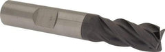 SGS - 7/16", 4 Flute, Single End, Solid Carbide, 0.02" Corner Radius End Mill - 2-3/4" OAL, Right Hand Flute, 1" LOC, Right Hand Cut - Caliber Tooling