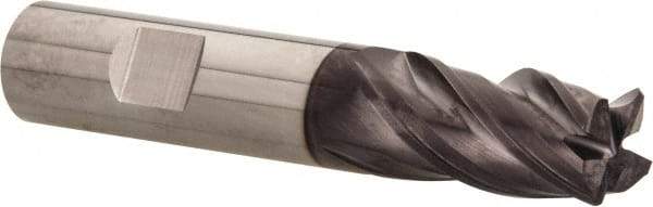 SGS - 5/8", 4 Flute, Single End, Solid Carbide, 0.04" Corner Radius End Mill - 3-1/2" OAL, Right Hand Flute, 1-1/4" LOC, Right Hand Cut - Caliber Tooling