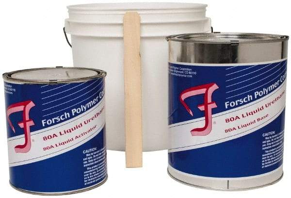 Forsch Polymer Corp - 10 Lb Kit Tan Polyurethane Castable Rubber - 100°F Max Operating Temp, 30 min Tack Free Dry Time, 24 hr Full Cure Time, Series URS 5180 - Caliber Tooling