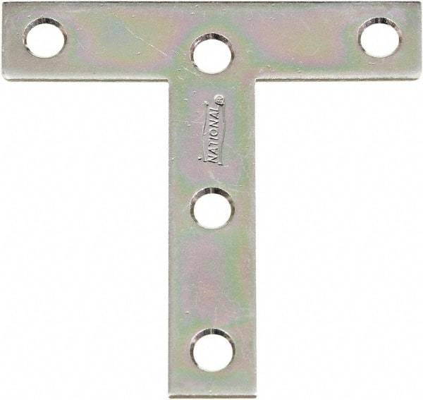 National Mfg. - 3" Long x 3" Wide Steel Tee Plates - Zinc Plated Finish - Caliber Tooling