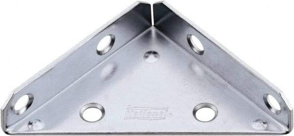 National Mfg. - 3" Long x 3" Wide Steel Corner Braces - Zinc Plated Finish - Caliber Tooling