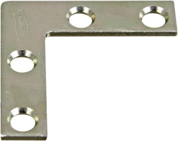 National Mfg. - 1-1/2" Long x 3/8" Wide Steel Corner Braces - Zinc Plated Finish - Caliber Tooling