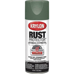 Krylon - Moss Green, Satin, Rust Proof Enamel Spray Paint - 25 Sq Ft per Can, 12 oz Container, Use on Plaster, Glass, Ceramic, Wicker, Concrete, Masonry, Wood, Metal - Caliber Tooling