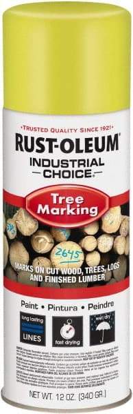 Rust-Oleum - 12 fl oz Fluorescent Yellow Marking Paint - 300' Coverage, Modified Alkyd Formula, >500 gL VOC - Caliber Tooling