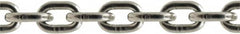 Value Collection - 7/64" Welded Stainless Steel Chain - 132 Lb Capacity, Grade 43, 100' Long, Polished Finish - Caliber Tooling