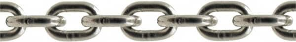 Value Collection - 1/2" Welded Stainless Steel Chain - 6,500 Lb Capacity, Grade 43, 200' Long, Polished Finish - Caliber Tooling