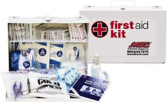 Medique - 150 Piece, 25 Person, Industrial First Aid Kit - 11" Wide x 7-1/2" Deep x 2-1/2" High, Metal Case - Caliber Tooling