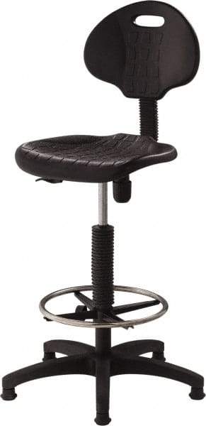 NPS - 18 Inch Wide x 17 Inch Deep x 39 to 47 Inch High, Plastic Base, Polyurethane Chair - Polyurethane Seat, Black - Caliber Tooling