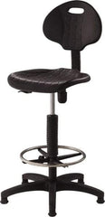 NPS - 18 Inch Wide x 17 Inch Deep x 39 to 47 Inch High, Plastic Base, Polyurethane Chair - Polyurethane Seat, Black - Caliber Tooling