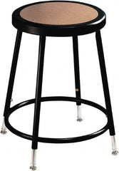 NPS - 14 Inch Wide x 14 Inch Deep x 19 to 26-1/2 Inch High, Steel Base, Adjustable Height Stool - Hardboard Seat, Black - Caliber Tooling