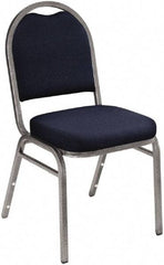 NPS - Fabric Blue Stacking Chair - Silver Frame, 18" Wide x 20" Deep x 34" High - Caliber Tooling