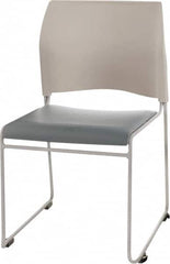 NPS - Vinyl Blue Stacking Chair - Silver Frame, 20" Wide x 19-1/4" Deep x 30" High - Caliber Tooling