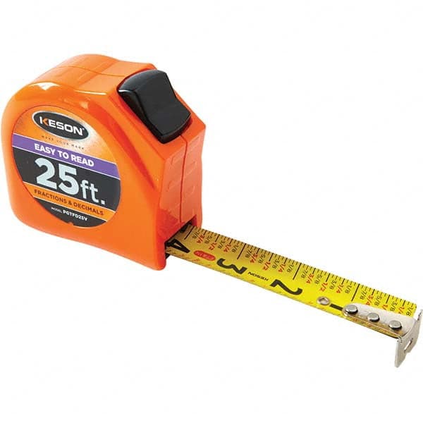 Keson - 25' x 1" Yellow Blade Tape Measure - Caliber Tooling