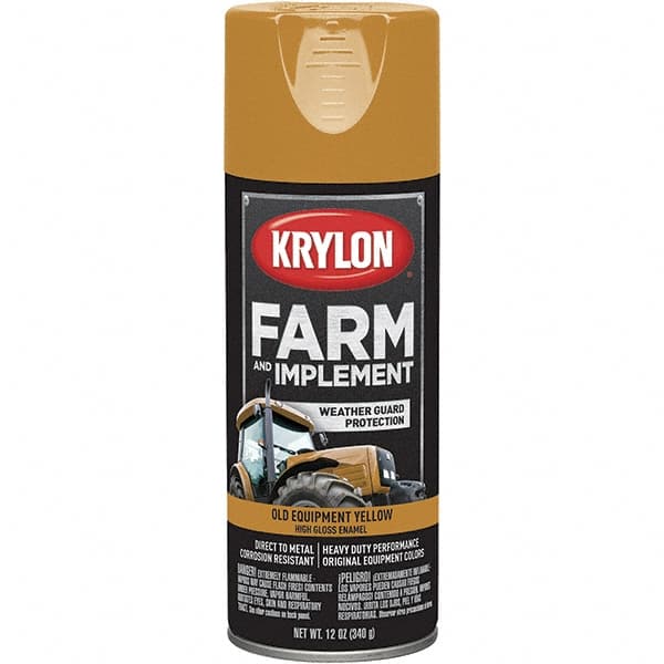 Krylon - Yellow (Caterpillar Old), 12 oz Net Fill, Gloss, Farm & Equipment Spray Paint - 12 oz Container, Use on Equipment - Caliber Tooling