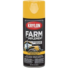 Krylon - Yellow, 12 oz Net Fill, Gloss, Farm & Equipment Spray Paint - 12 oz Container, Use on Equipment - Caliber Tooling