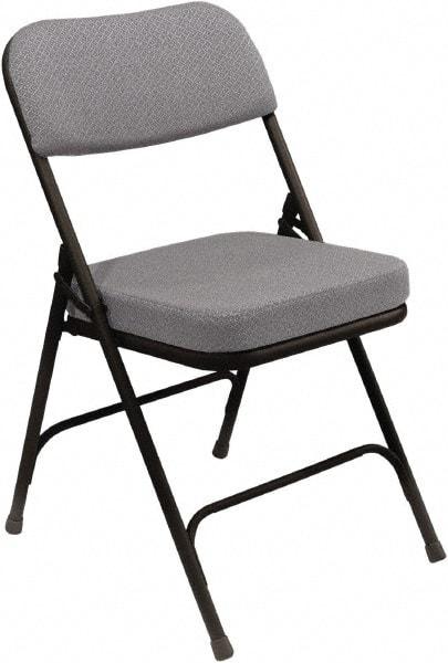 NPS - 18" Wide x 20-3/4" Deep x 32" High, Steel & Fabric Folding Chair with Fabric Padded Seat - Grey - Caliber Tooling