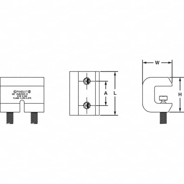 Panduit - 6 AWG Compatible Grounding Clamp - Copper Alloy, 3.1496" OAL, IEEE STD 837-2002, DB Rated, Comply with Vibration Tests per MIL-STD-202G (METHOD 201A) - Caliber Tooling