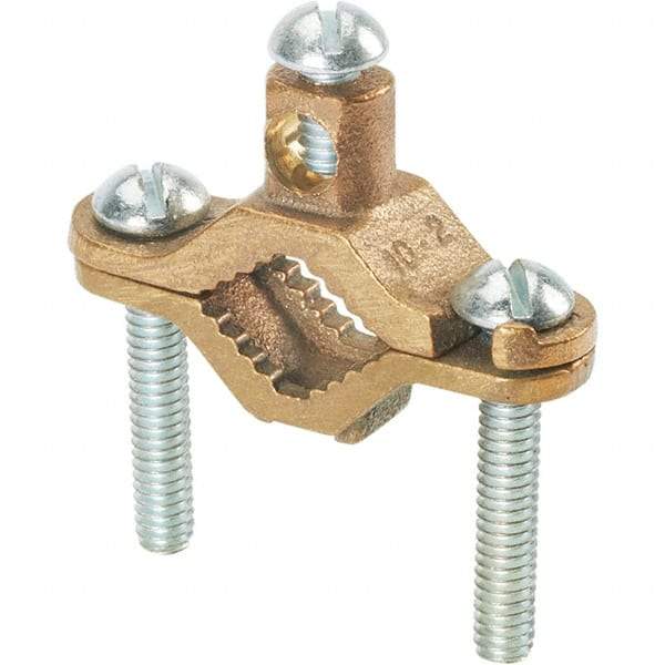 Panduit - 10 to 2 AWG Compatible Grounding Clamp - Bronze, 5.2" OAL - Caliber Tooling