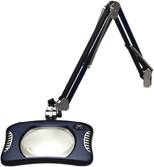 O.C. White - 43 Inch, Spring Suspension, Clamp on, LED, Spectre Blue, Magnifying Task Light - 8 Watt, 7.5 and 15 Volt, 2x Magnification, 5-1/4 Inch Wide, 7 Inch Long - Caliber Tooling