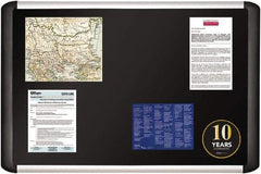 MasterVision - 24.41" Wide x 40.16" High Cork Bulletin Board - Fabric, Black - Caliber Tooling